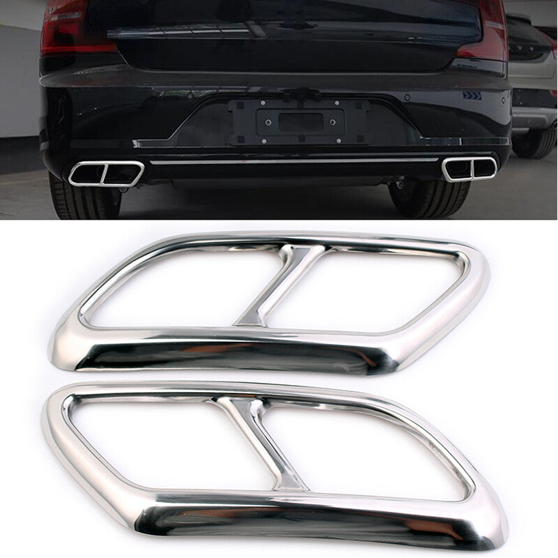 Dual exhaust muffler end cap trim for Volvo 2016-2020 S90 V90 S60 (pointed-end) Q