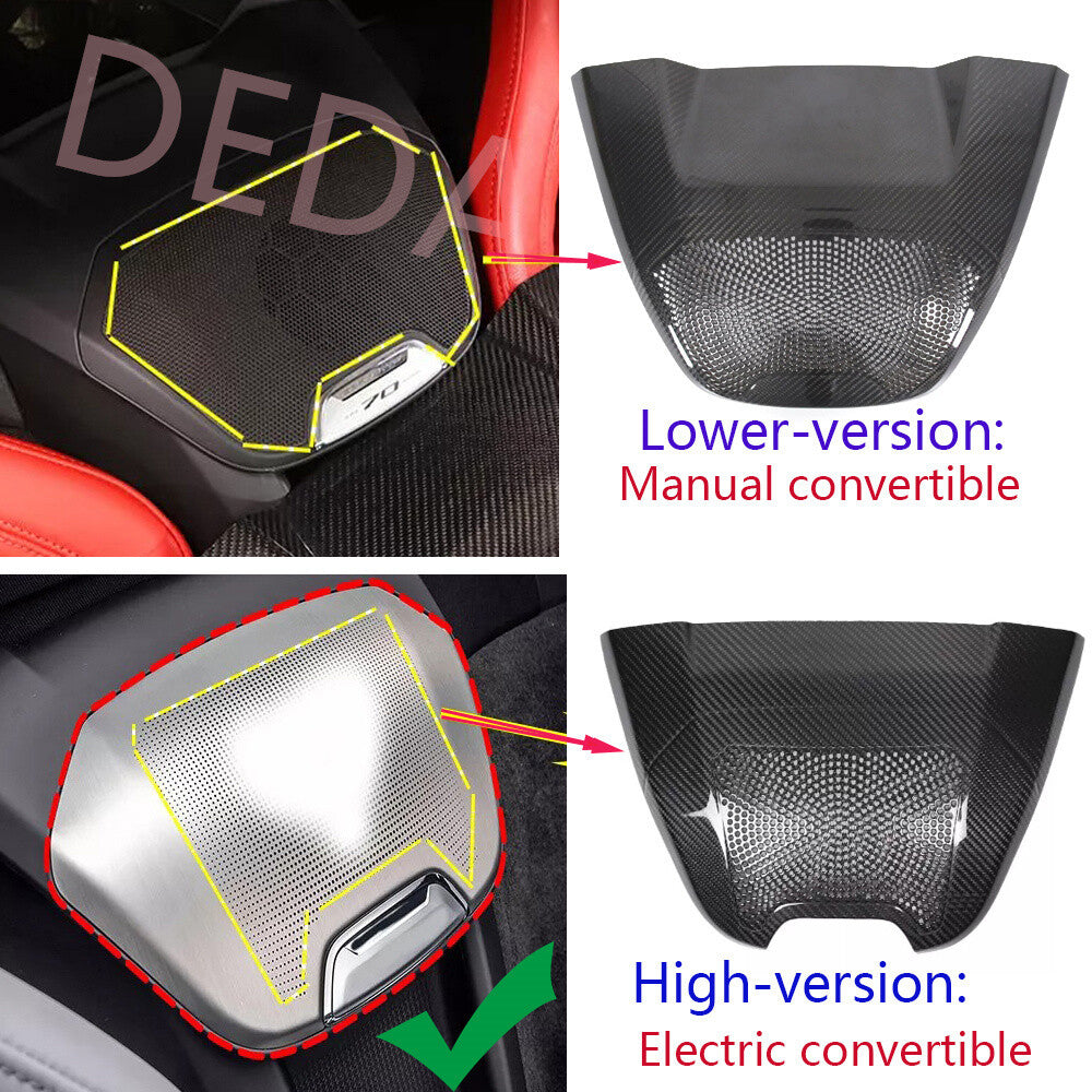 Red Carbon Fiber Rear Charger Speaker Trim for Corvette C8 Convertible 2020-2025