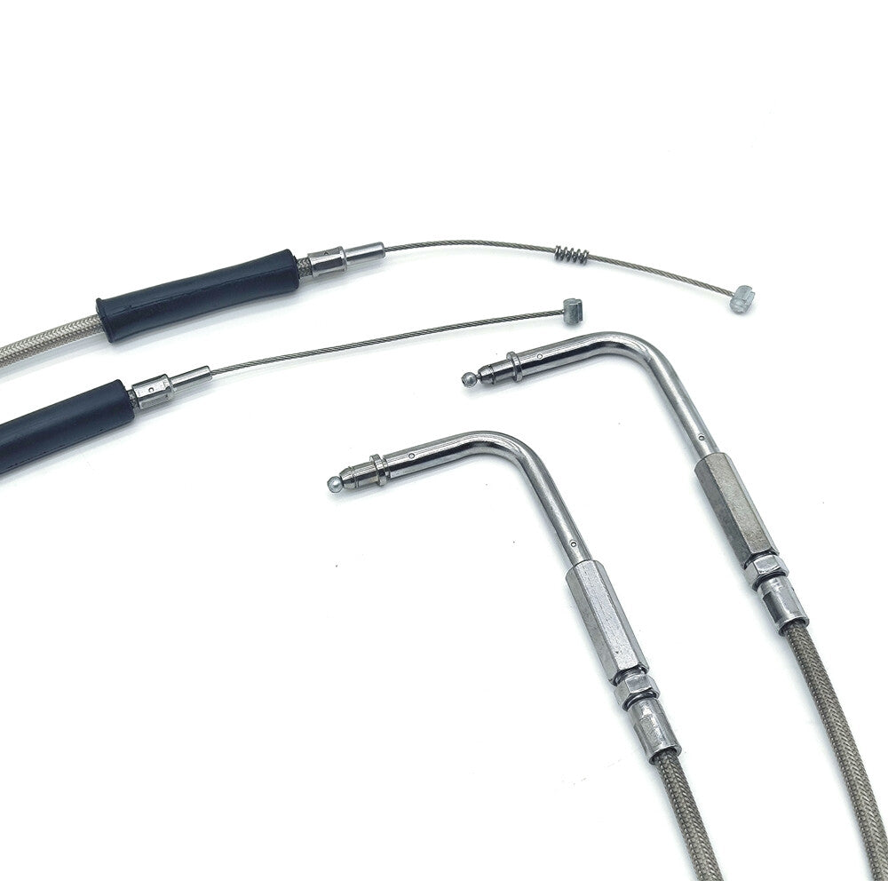 Silver 90cm 35-inch throttle cable kit for Harley Sportster XL883 XL1200- n