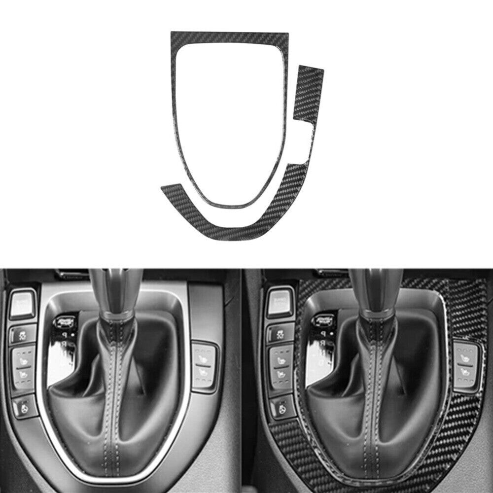 2x Carbon Fiber Gear Shift Frame Trim Cover for Hyundai for Veloster JS 2019-2022. n