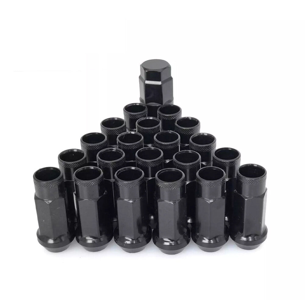 20pcs Black Extended Open End Steel Wheel Lug Nuts M12x1.25 for Toyota for Honda