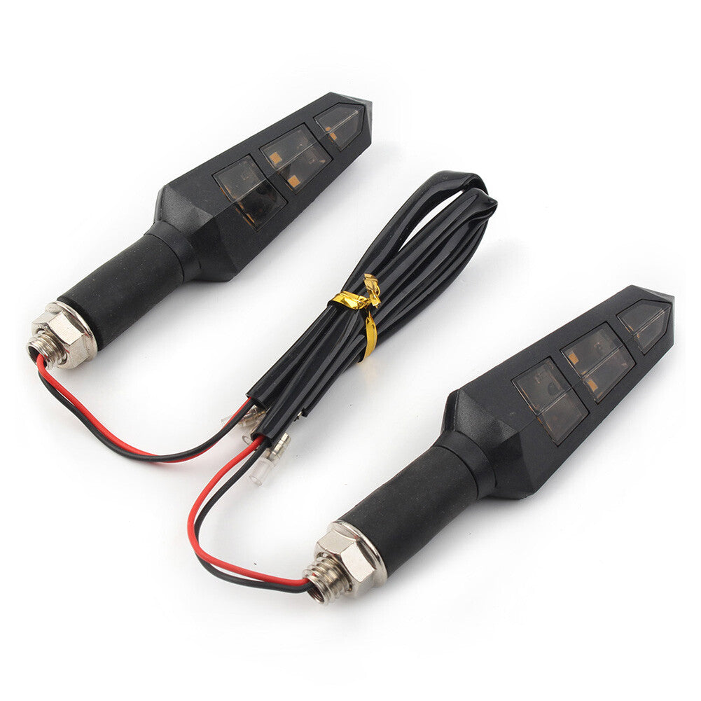 2x Universal Motorcycle LED Turn Signal Blinker Light Lamp Indicator Scooter Q