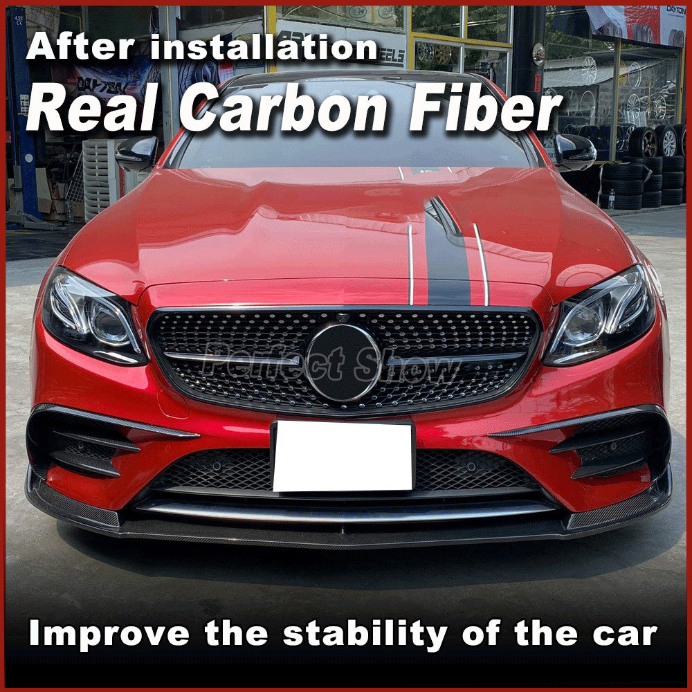 6PCS REAL CARBON Front Bumper Splitter Canard Fins for Benz W213 E400 E43 17-19
