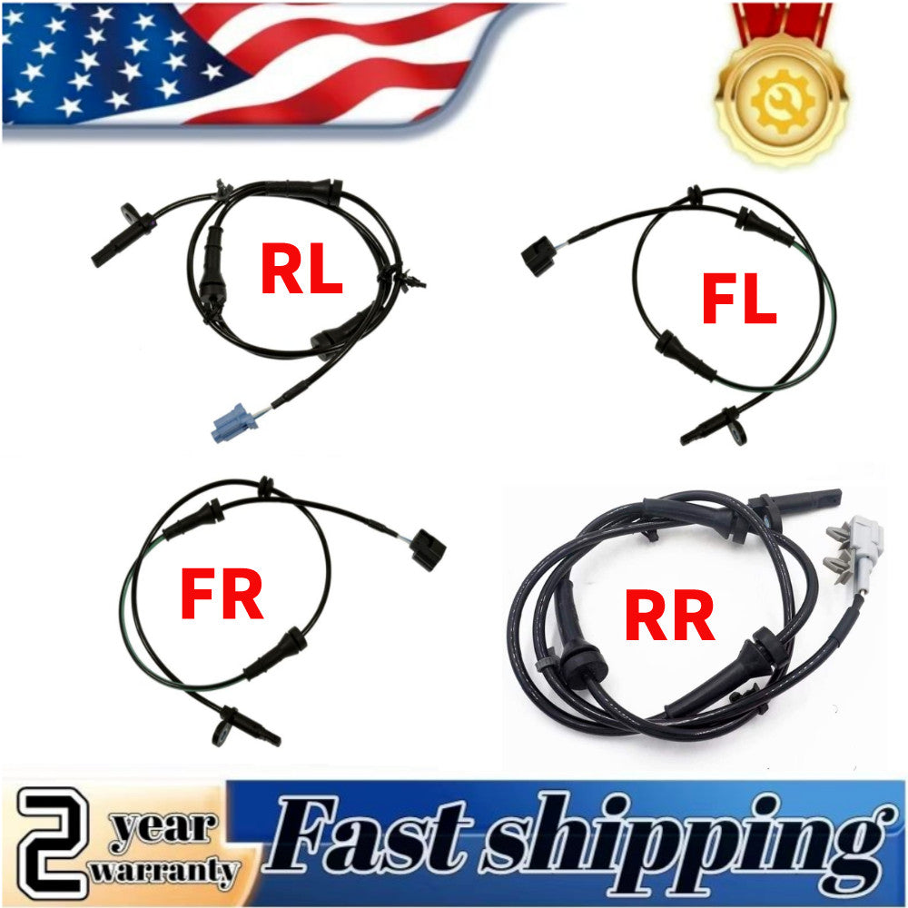 4-piece ABS wheel speed sensor set, front, rear, left, and right, suitable for Nissan Murano 2009-2012.
