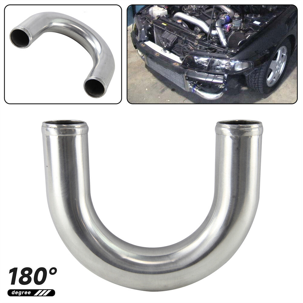 35mm 1.38 Aluminum Intercooler Intake Pipe Piping Tube hose 180 Degree Silver