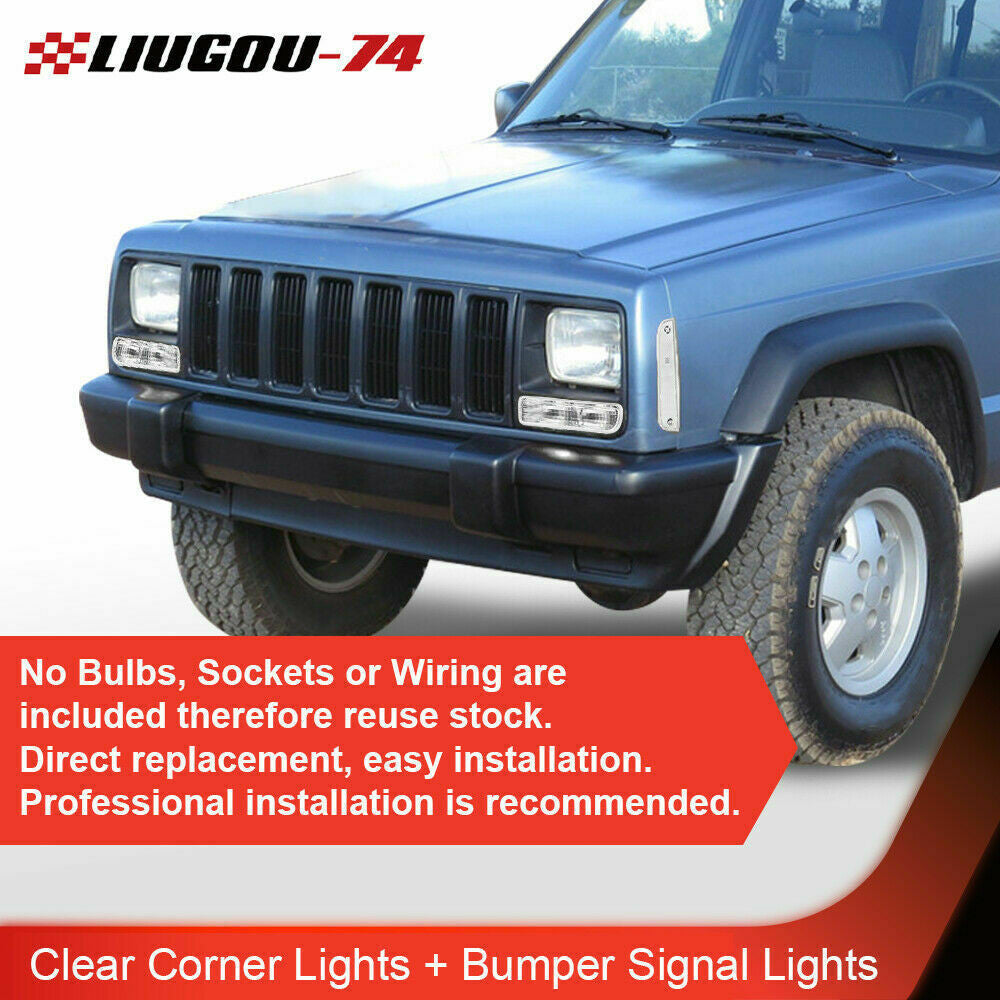 Suitable for 1997-2001 for Jeep Cherokee XJ clear corner lights and bumper signal lights in the . Q