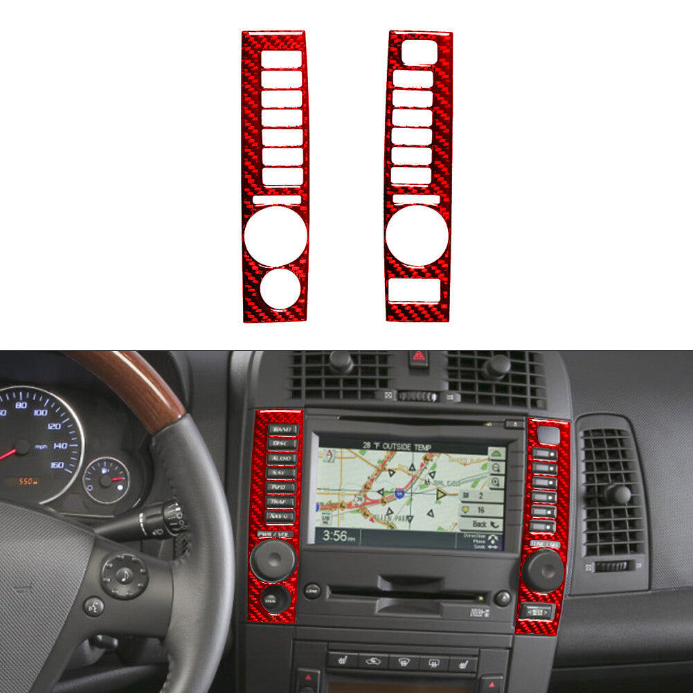 Carbon Fiber Water Cup Holder Panel Trim Car for Passat 2006-2007 Red v