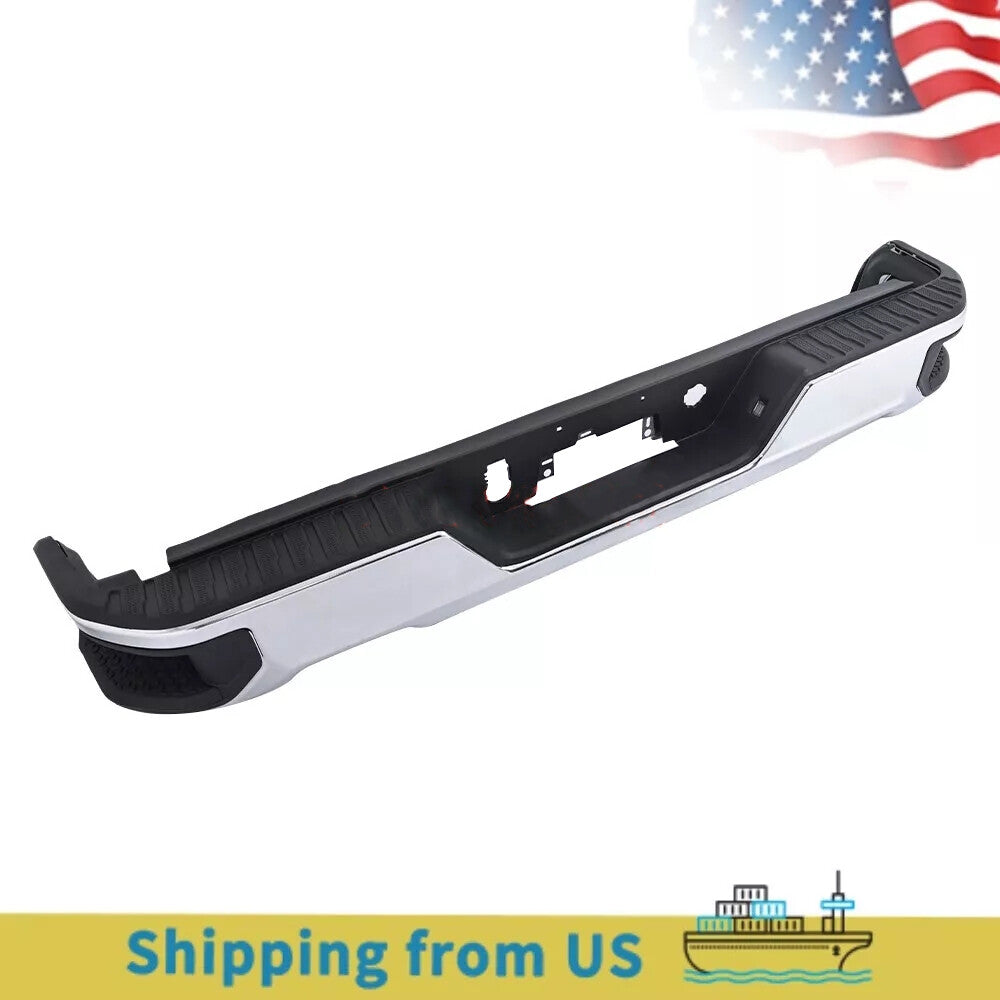 Chrome Bumper Assembly For 19-23 for Chevy Silverado for GMC 1500 Steel W/O Park W/ Dual