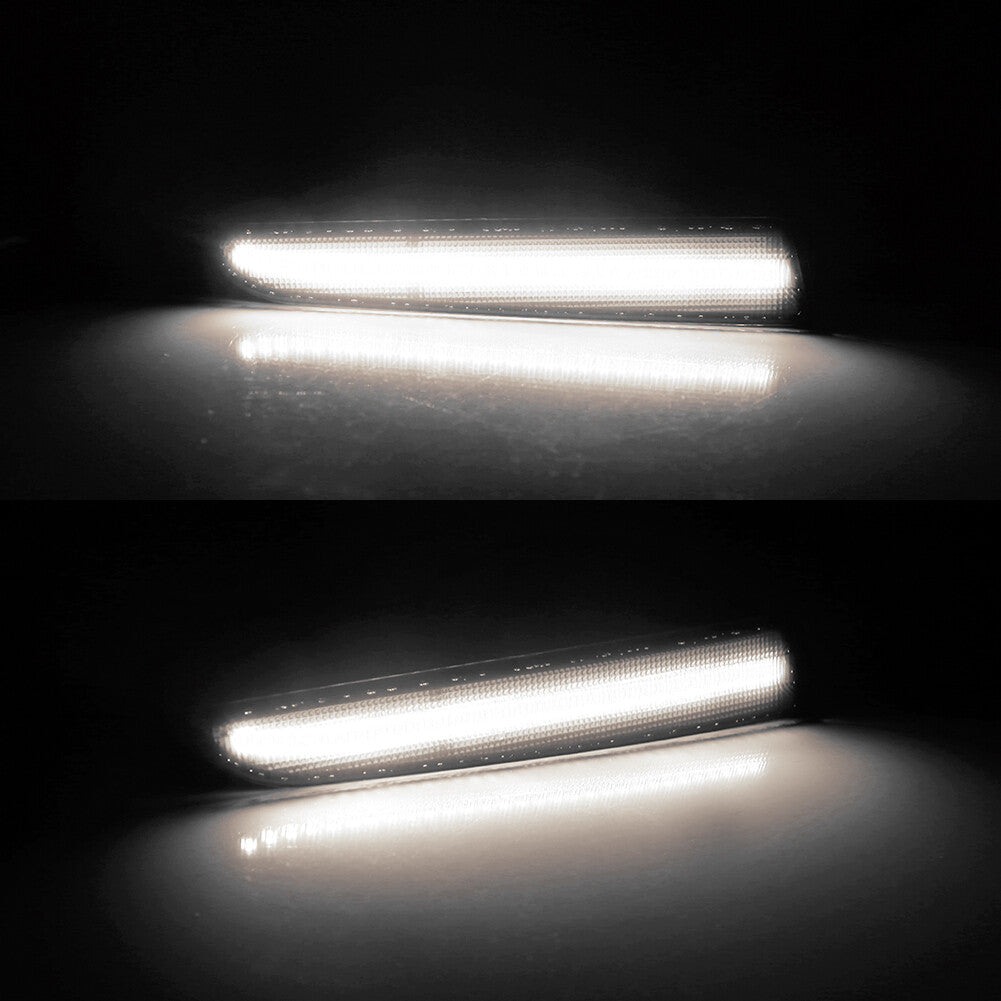 Smoked Front Bumper Side Marker Lights White LED Lights for 10-12 for Fusion- v