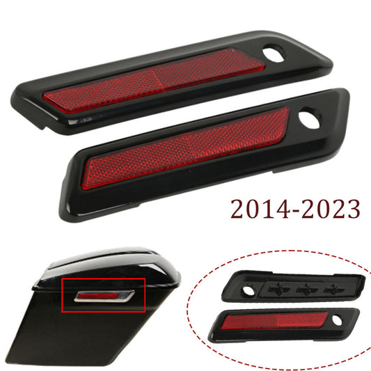 Black motorcycle saddlebag hinge latch cover for Harley Touring Glide 2014-up- n