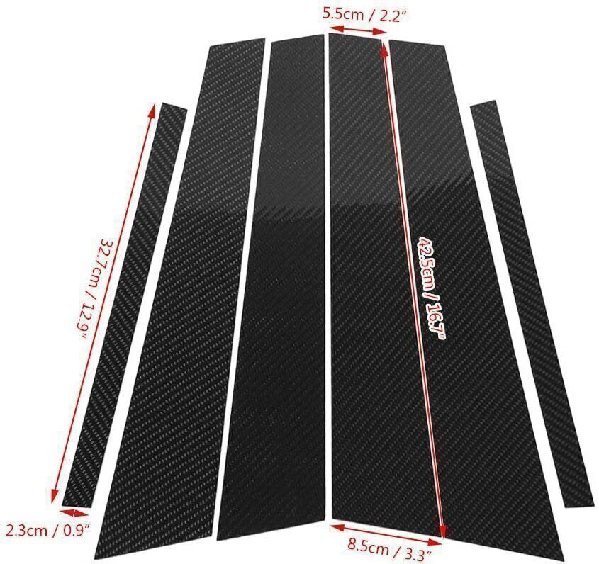 for BMW 3 Series 05-2012 E90 Carbon Fiber Pillar Posts Door Window Molding Strip