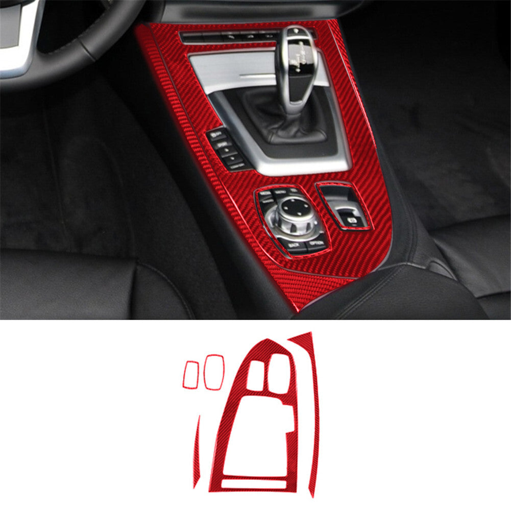Red Carbon Fiber Interior Console Gear Shift Cover Trim For F150 FX4 04-08 v