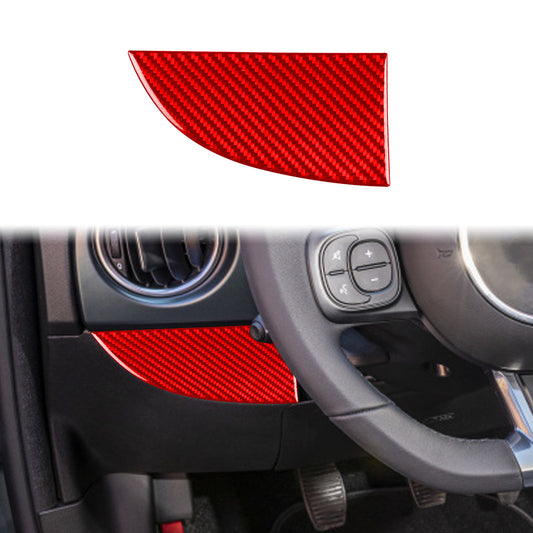 Carbon Fiber Interior Side Vent Door Panel Lcover Trim for Fiat 500 12-15