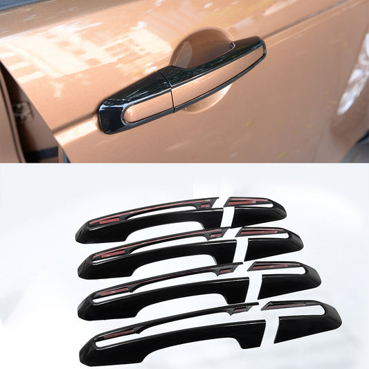 8-piece black car door handle cover trim set for Land Rover for Range Rover Evoque 12-19- n