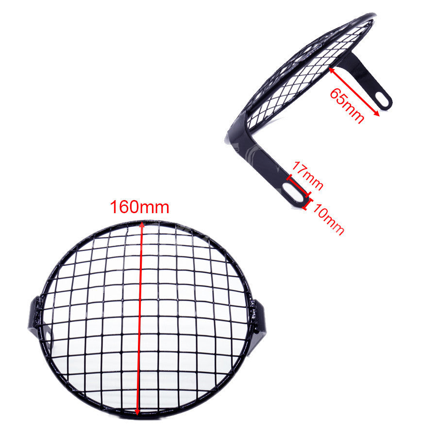 6.3 Retro Metal Motorcycle Grill Side Mount Headlight Cover Mask Cafe Racer CB Q