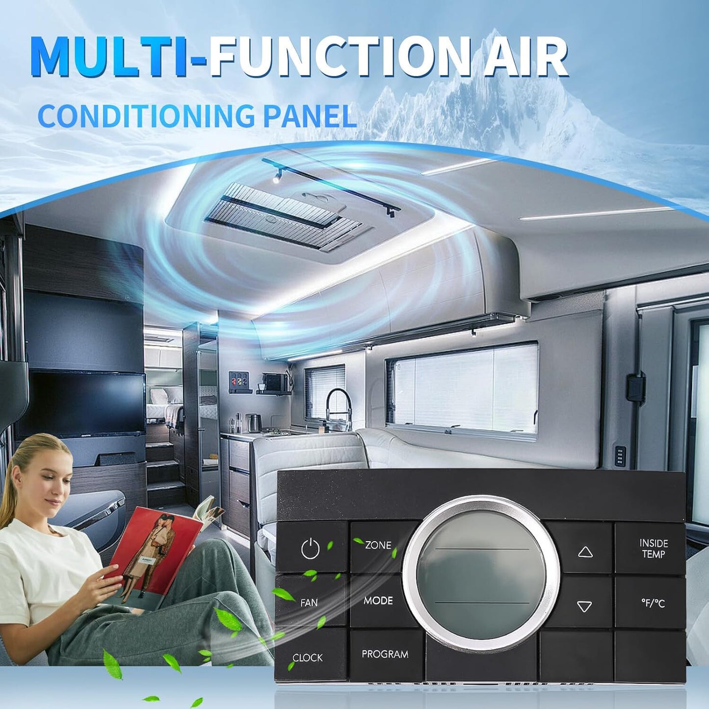 3314082.000 RV Multi-Zone Comfort Control Center II Thermostat Black 10-Button Q