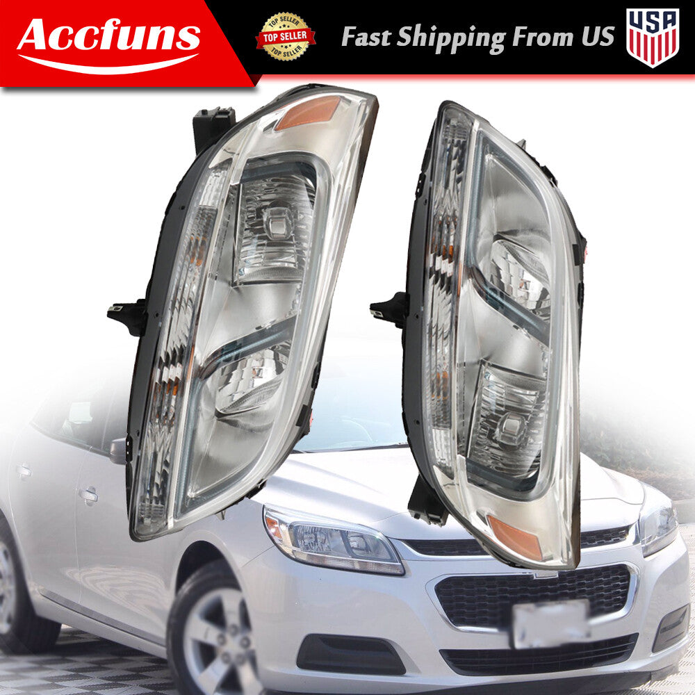 A pair of L+R headlights for the Malibu LS 2013-2015/2016 limited edition LS, halogen chrome. n