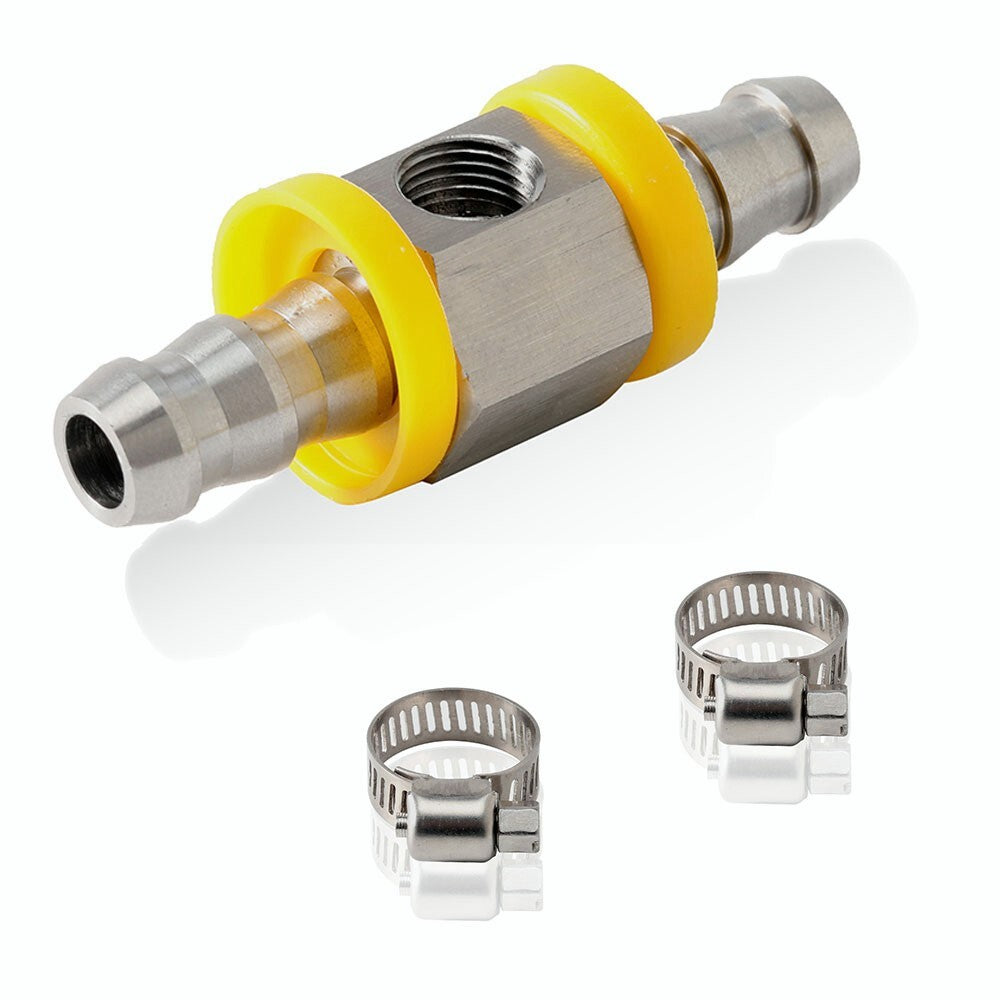 1/2+3/8â€?Fuel Line Fuel Pressure Gauge Sensor T-Fitting Adapter Q