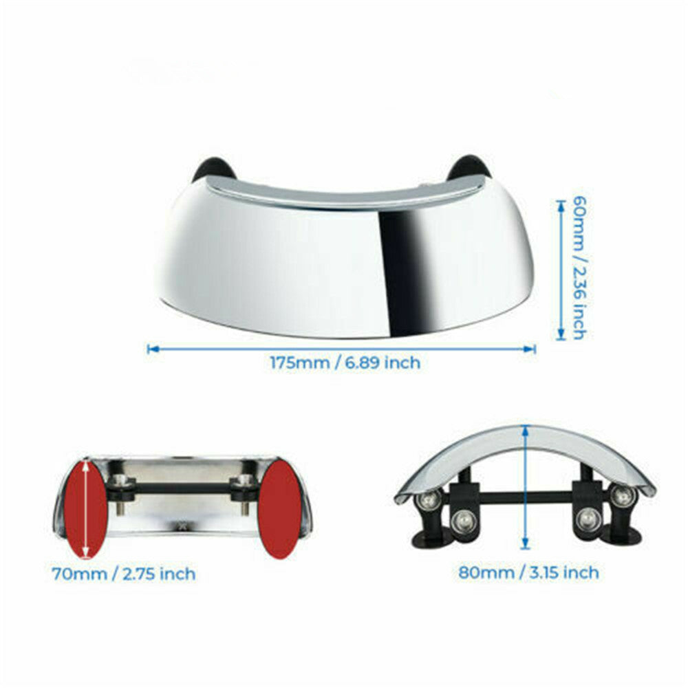 180 Degree Motorcycle Blind Spot Mirror Rear View Mirror Anti Glare Wide Angle Q