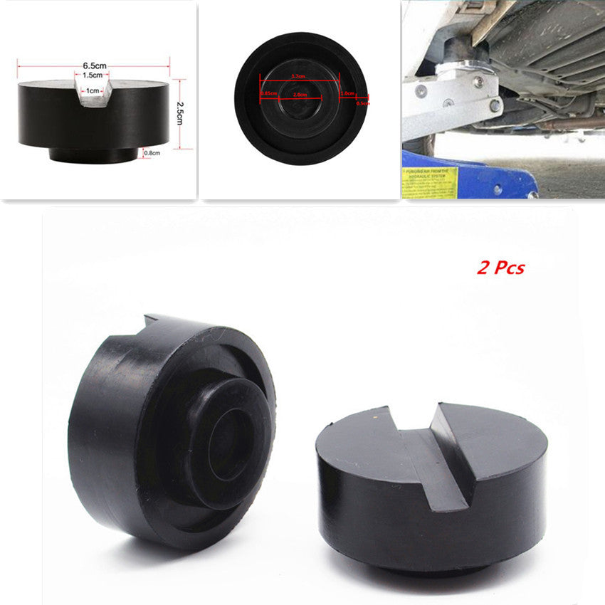 2Pcs 6533mm Car Slotted Frame Rail Floor Jack Rubber Pad Disk Adapter Jackpad