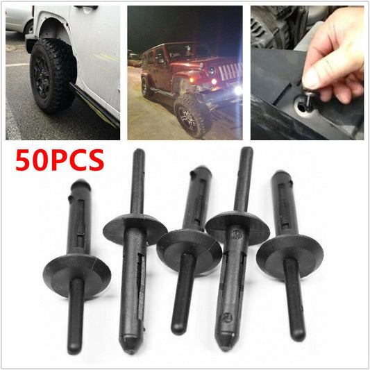 Nylon plastic Fascia anti-collision rivets, car body fasteners, push-fit clips with 6 mm holes. n