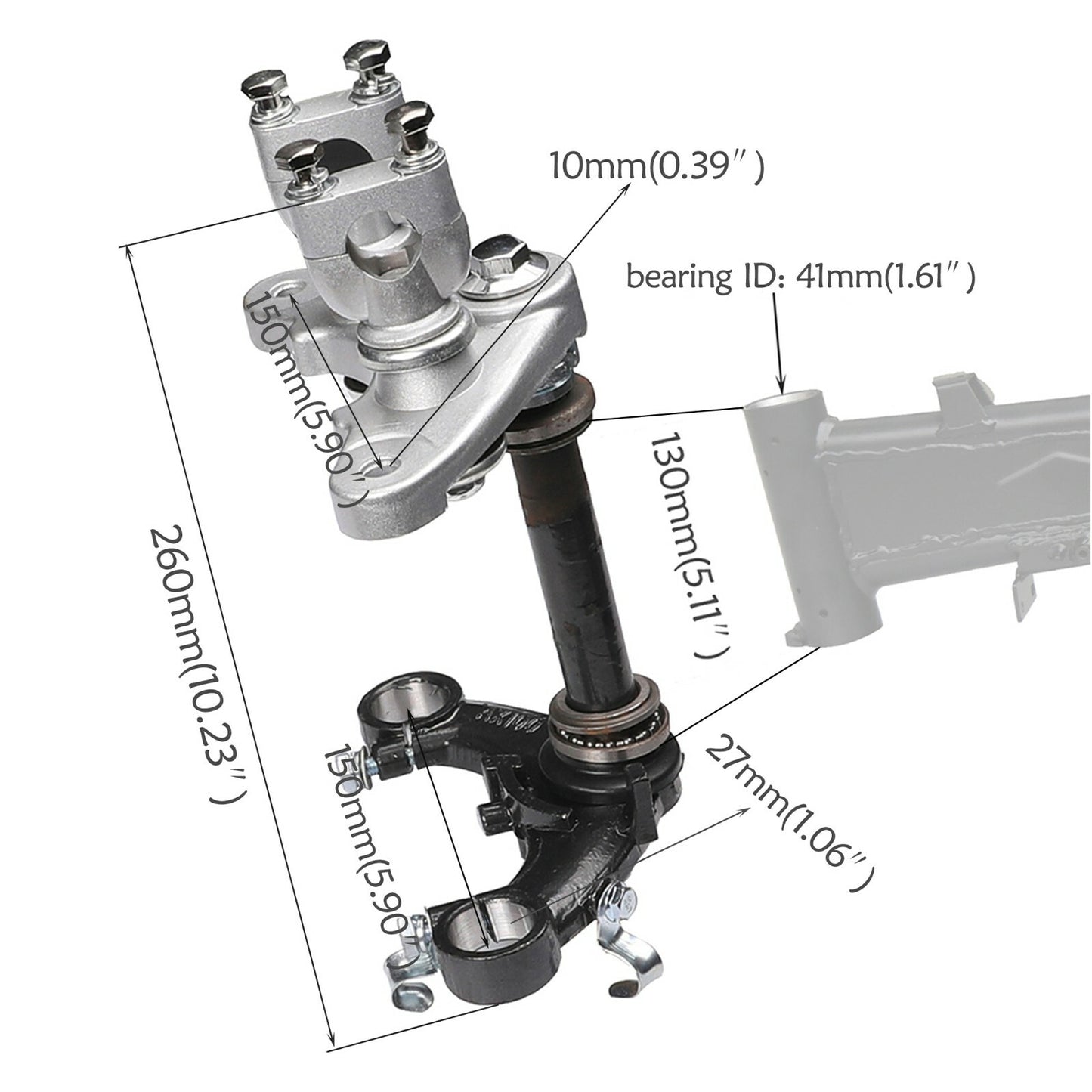 Triple Tree handlebar riser mounting clips for Pit Dirt bicycles, Taodao DB10 CRF50