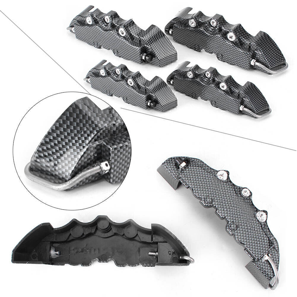 4x Disc Brake Caliper Covers Parts Front Rear 3D Car Truck Set Black ABS Q