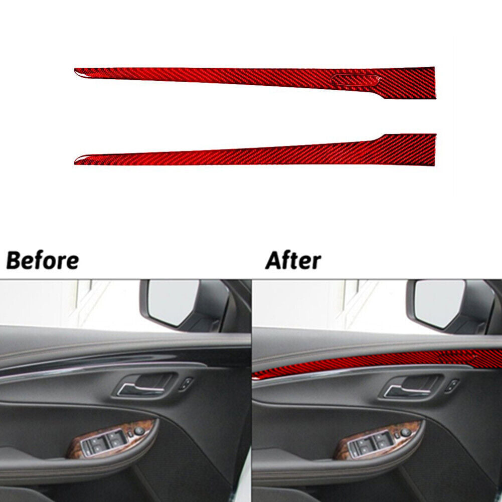 2Pcs Red Carbon Fiber Loudspeaker Cover For Lancer 2008-2015 Type A v