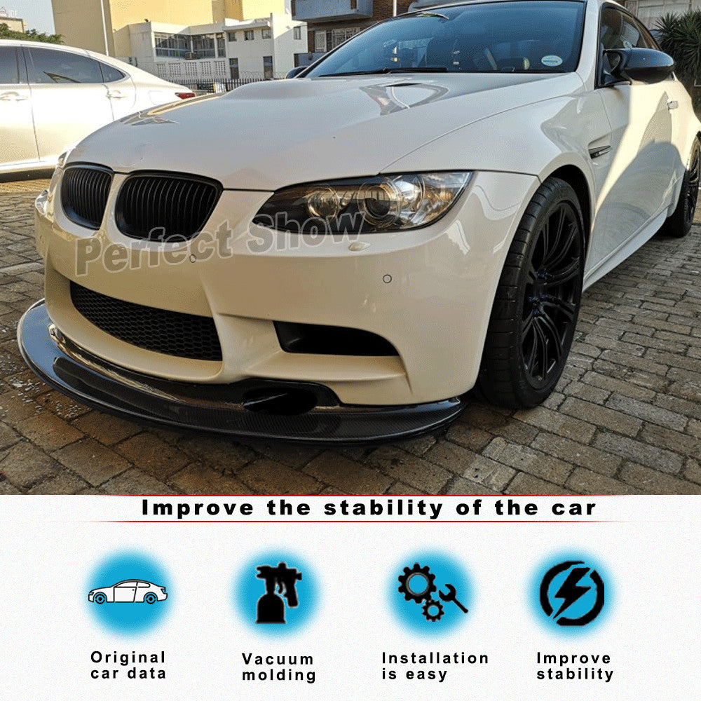 for BMW 3 Series E90 E92 E93 M3 2008-2013 Carbon Fiber Front Bumper Lip Spoiler