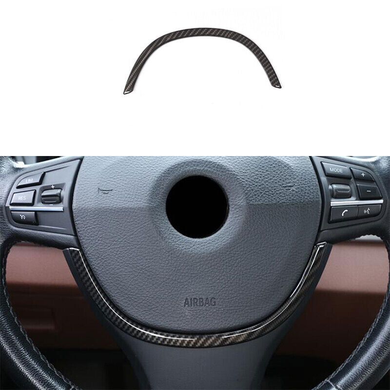 Fit for BMW 5 Series 2011-16 ABS Carbon Fiber Steering Wheel Panel Cover Trim 1P