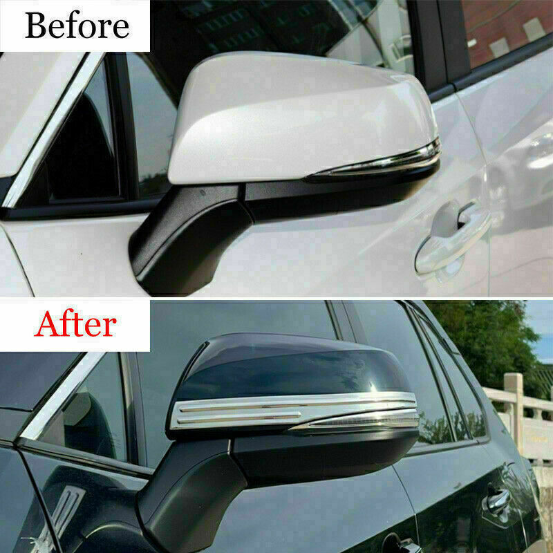 for Toyota for Sienna 2021-24 Chrome Steel Rear View Side Door Mirror Strip Trim 2X