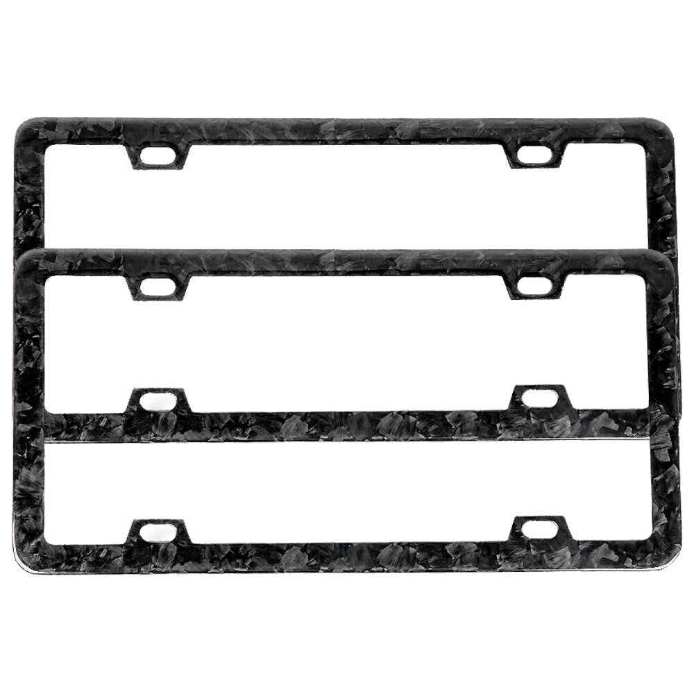 1Pair Universal Car Front  Rear Forged Carbon Fiber License Plate Frame Cover