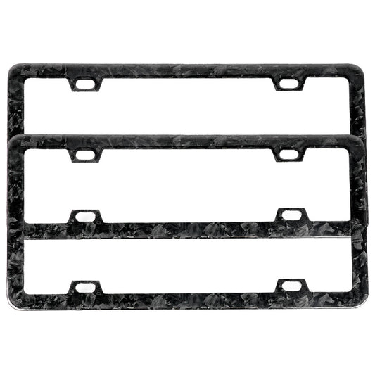 1Pair Universal Car Front  Rear Forged Carbon Fiber License Plate Frame Cover