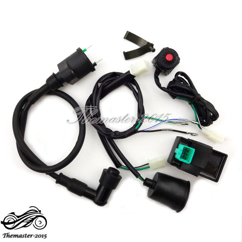 Wiring Loom Harness Kill Switch Ignition Coil CDI For 50cc - 160cc Pit Dirt Bike Q