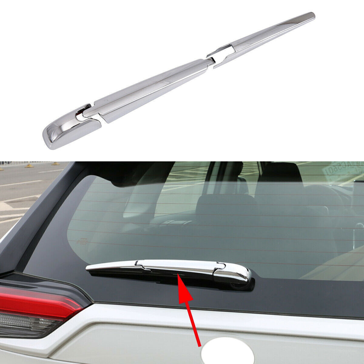 3X for Toyota RAV4 2019-2024 Chrome ABS Rear Window Windshield Wiper Cover Trim