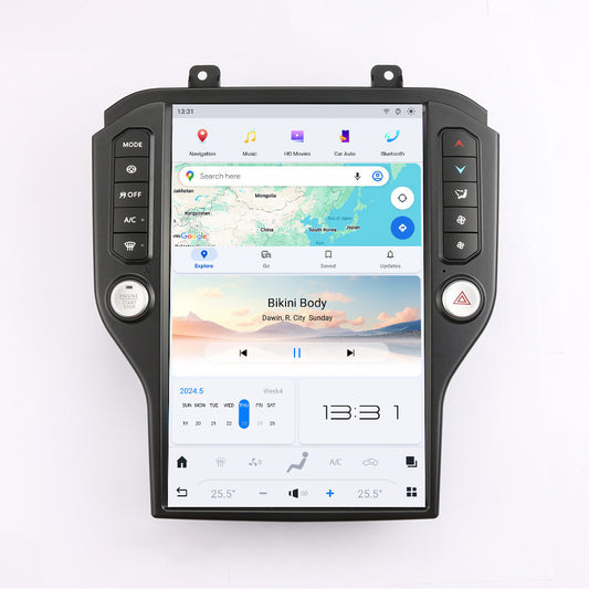 Android 13 for Tesla for Smart Radio Car GPS Vertical Screen for Ford for Mustang 2015-2023