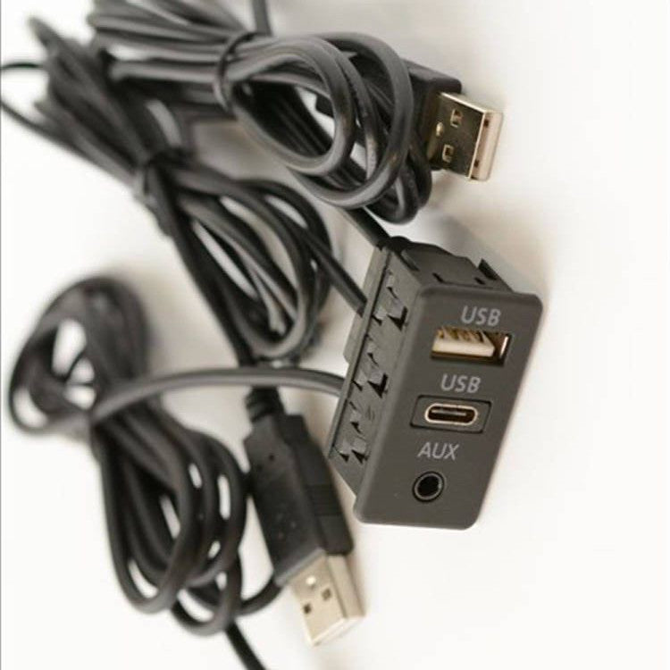 AUX USB Port Panel Extension Cable Adapter Dash Flush Mount Car Marine Accessory