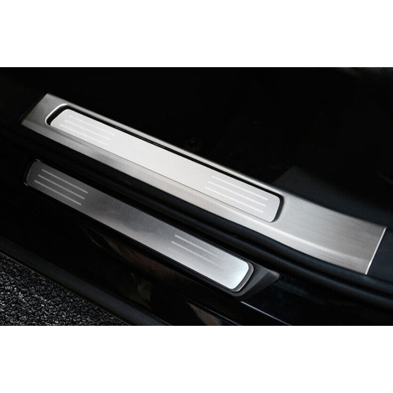for Volvo S90 2017-2022 Silver Door Sill Scuff Plate Trim Protector Threshold 4x