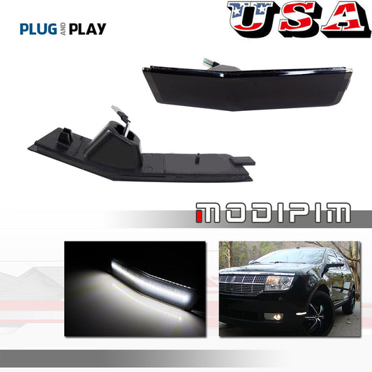 Smoked Lens w/White LED Front Side Marker Lights for 2007 - 2010 for Lincoln MKX - v