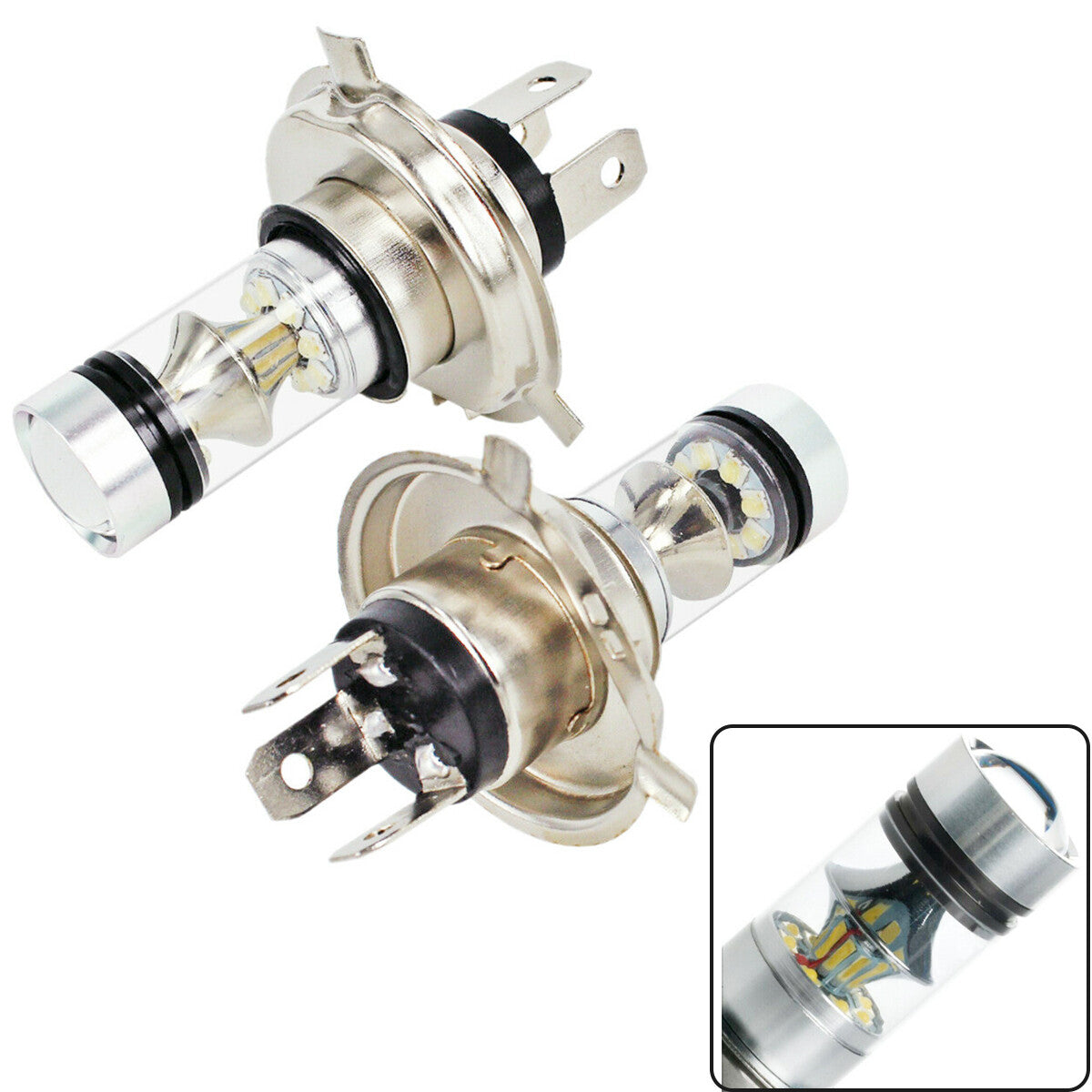 A set H4 For White Headlamp of Cree LED 6000K 100W 20MD Super Bright Fog Lamp n