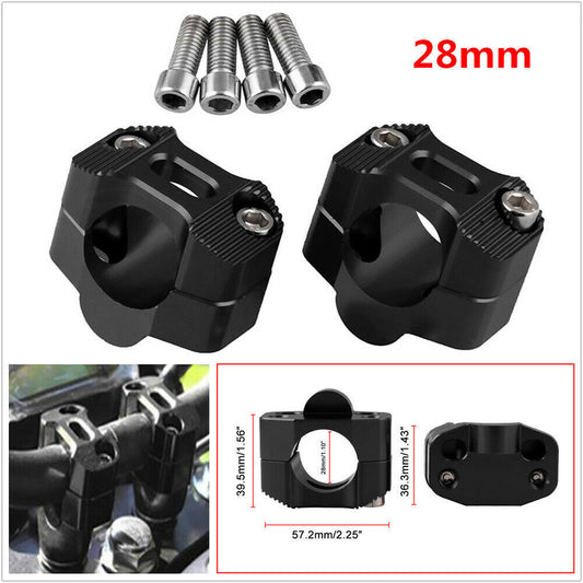 28mm Motorcycle Handlebar Fat Bar Mounting Clip Support Black - n