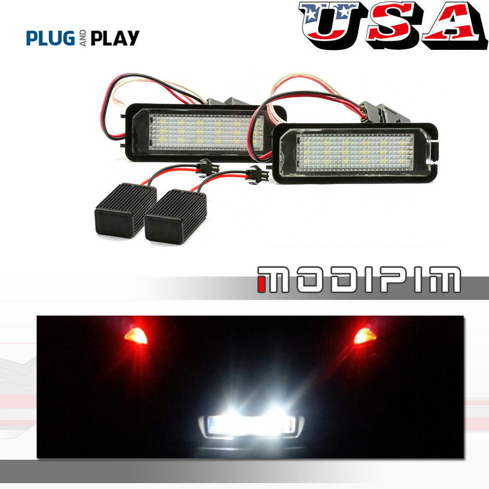 2-piece set of white LED license plate lights suitable for Audi Q7, 13 up for Panamera 911, etc- v