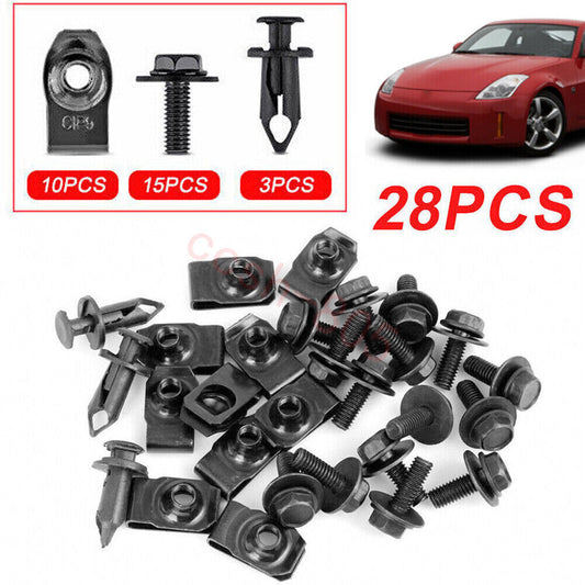 Engine Under Cover Splash Shield Guard Body Bolt U-nut Clips Fastener for Honda