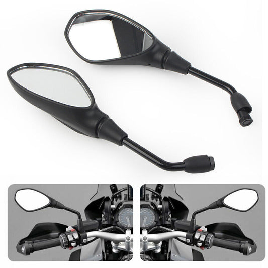 2x Universal Black Motorcycle Motorbike Rearview Rear View Side Mirror 10mm Q