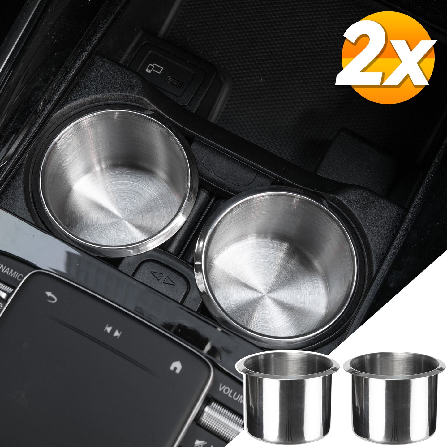 Universal Stainless Steel Cup Drink Holders For Car Camper RV Truck Marine Boat Q