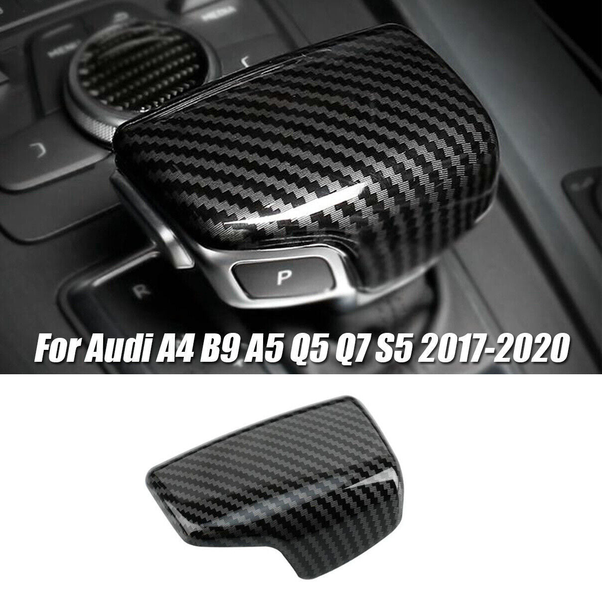LHD for Audi for A4 B9 for A5 Q5 Q7 S5 17-20 shift button cap carbon fiber covers Q