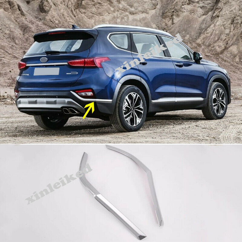 for Hyundai Santa Fe ix45 2019-2021 Rear Fog Light Lamp Eyebrow Cover Trim 2P