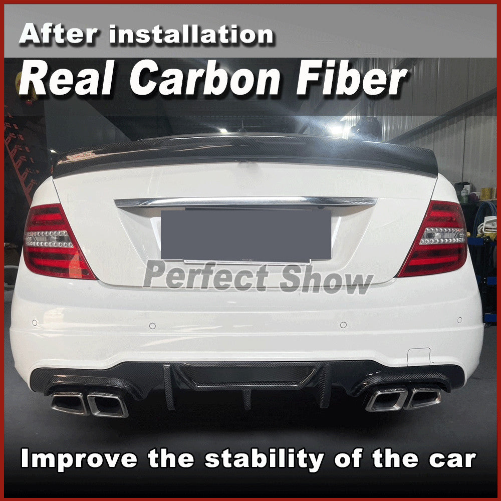 for Mercedes W204 C250 C200 C63 2008-13 REAL Carbon Rear Trunk Spoiler Wing