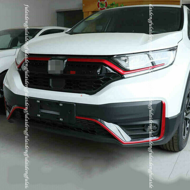 6X Red Front Bumper Grille Grill Molding Trim Strip for Honda CR-V CRV 2020-2022
