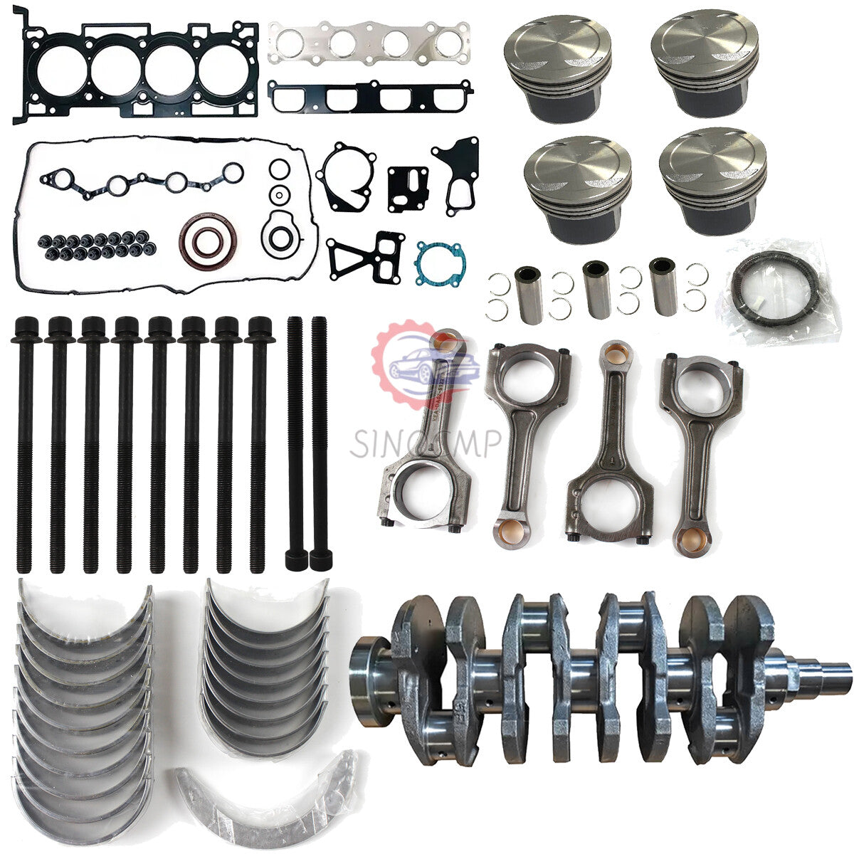 Engine Pistons Gasket Bearing Kit w/ Crankshaft Rods For G4KF for Hyundai for Kia 2.0T